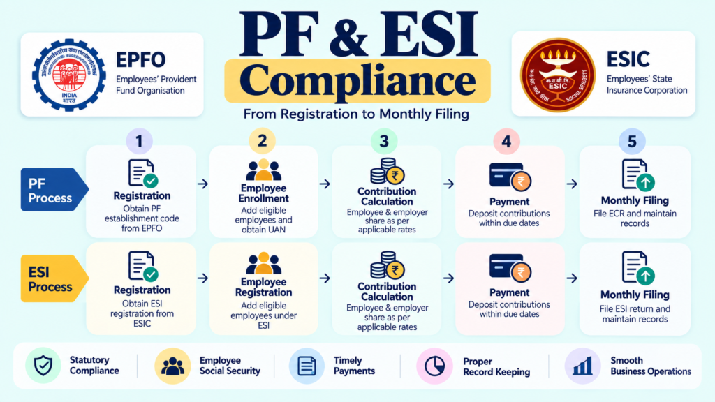 PF ESI compliance rules and registration guide