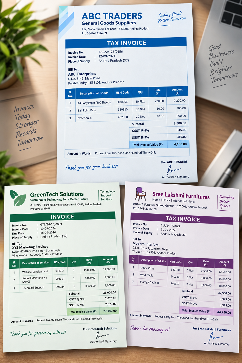 Invoice collection and bookkeeping records